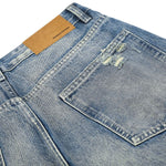Vintage Washed Whiskered Wide Leg Jeans
