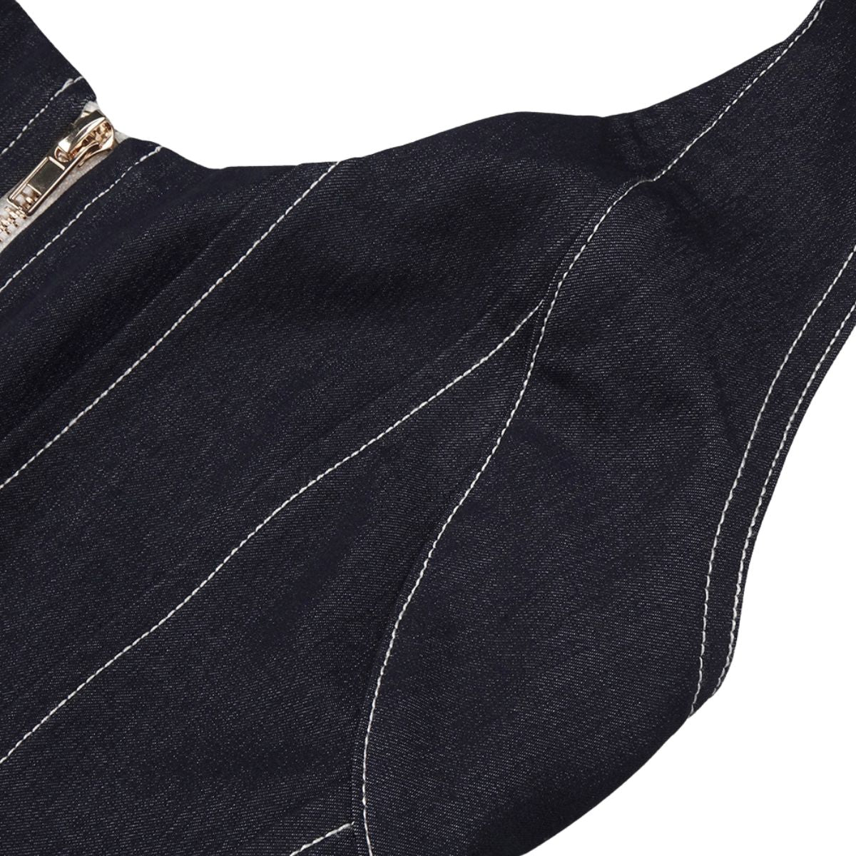 Falda vaquera con bordado de perlas y lavado vintage