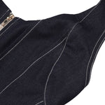 Falda vaquera con bordado de perlas y lavado vintage