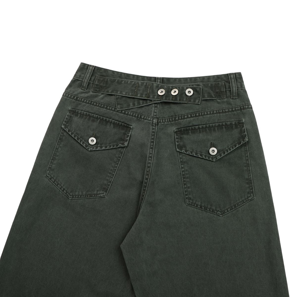 Relaxed Bootcut Pants With Reverse‑Pocket Washed‑Out Fade