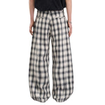 American Vintage Checkered Wide Leg Relaxed Pants