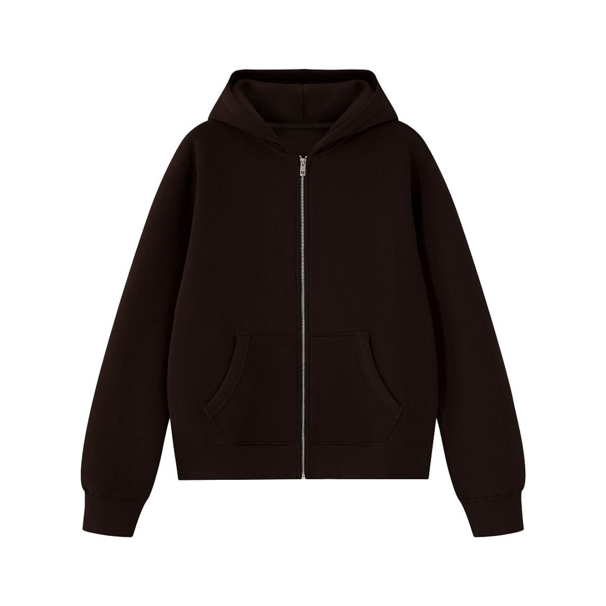 Fleece‑Lined Zip Up Vintage Regular Fit Hoodie
