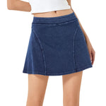 Women's Stretch Flared Knit Denim Skort
