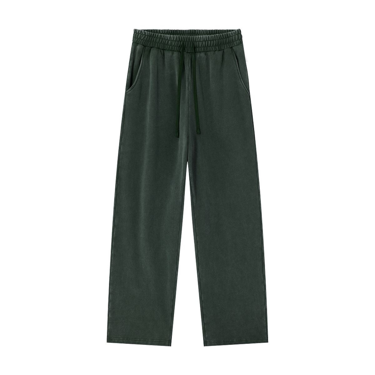 Heavyweight Cotton Washed Distressed Terry Wide‑Leg Pants