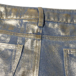 Falda vaquera con bordado de perlas y lavado vintage