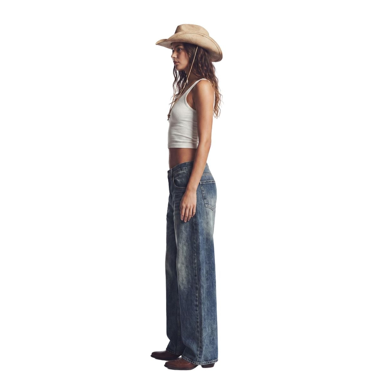 Vintage Washed Faded Loose Wide Leg Jeans