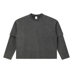 Vintage Snow‑Washed Relaxed Two‑Piece Sleeve Long Sleeve T‑Shirt
