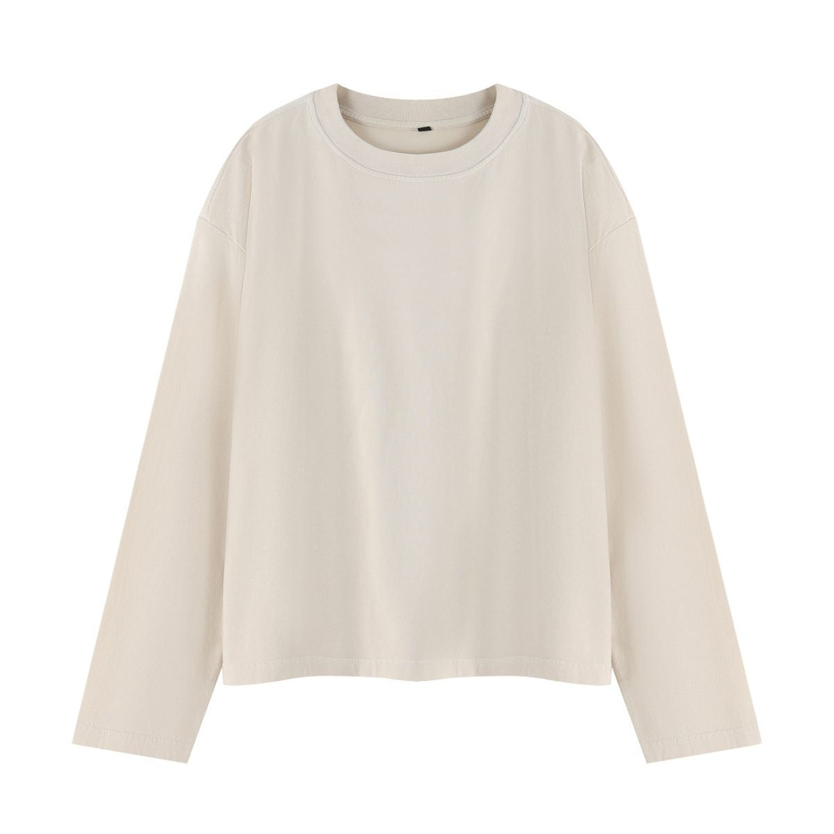 Spray Wash Cotton Relaxed Fit Long Sleeve Tee