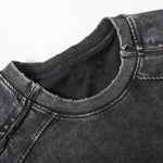 Structural Panels Sleeve Zipper Vintage Washed Short Sleeve Tee
