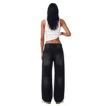 Vintage Distressed Gradient Wide Leg Jeans