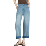 Risen Jeans Straight-Leg Washed Ankle Jeans