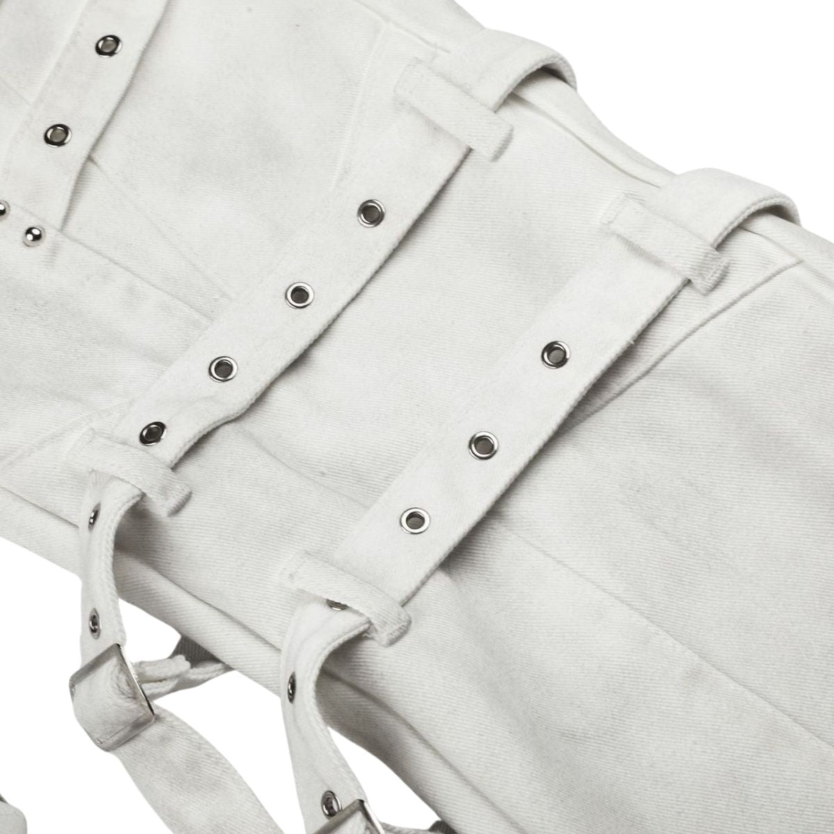 Subculture Strap Design Vibe Dark Micro Flare Denim Jeans