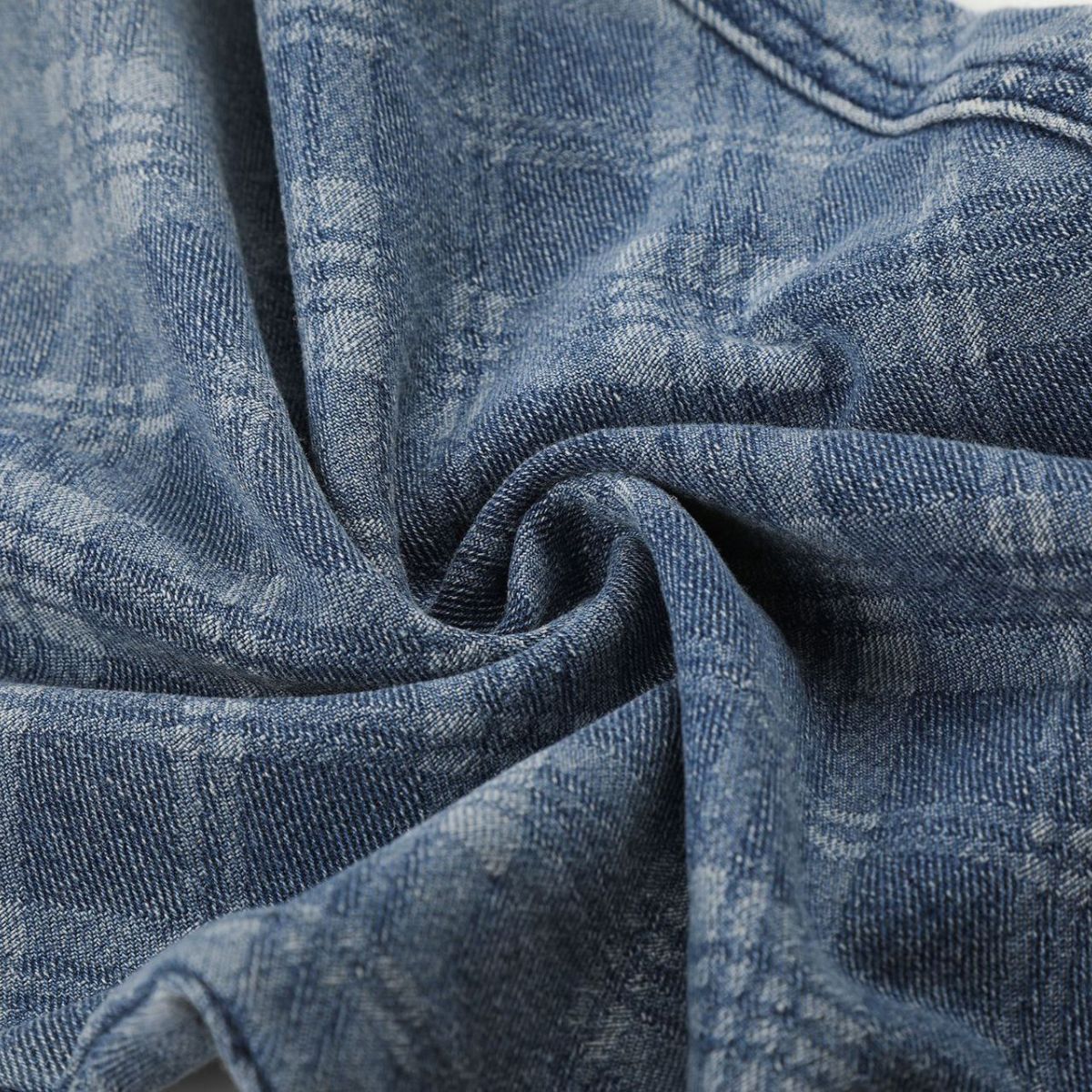 Washed Vintage Plaid Relaxed Retro Denim Jeans