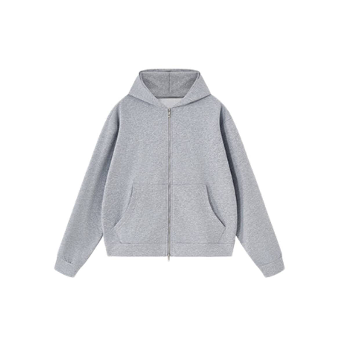 Sudadera con capucha y cremallera lavada de doble cursor