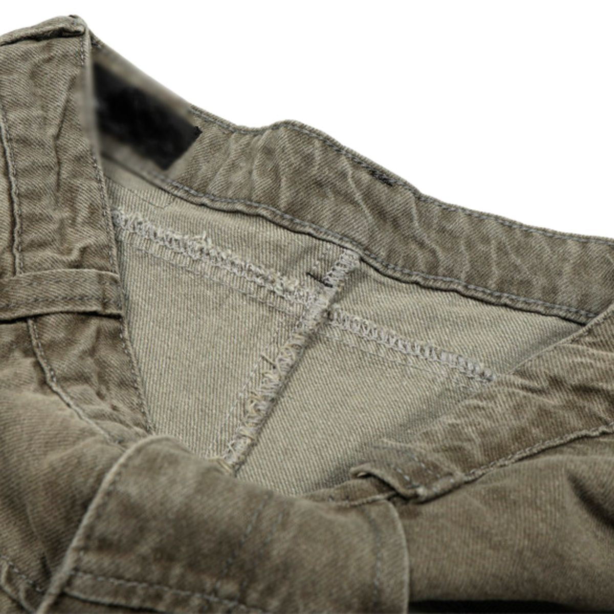 Men's American Street Curved Pants Washed Distressed Loose Wide Leg