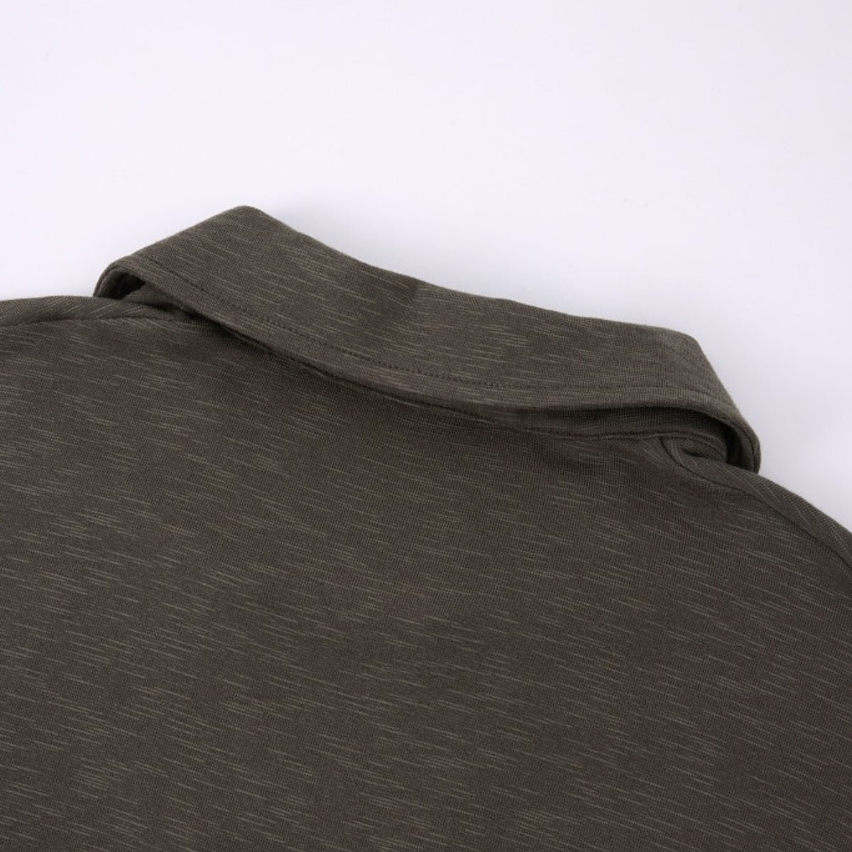 Retro Boxy Wool Blend Seagull Collar Polo Shirt
