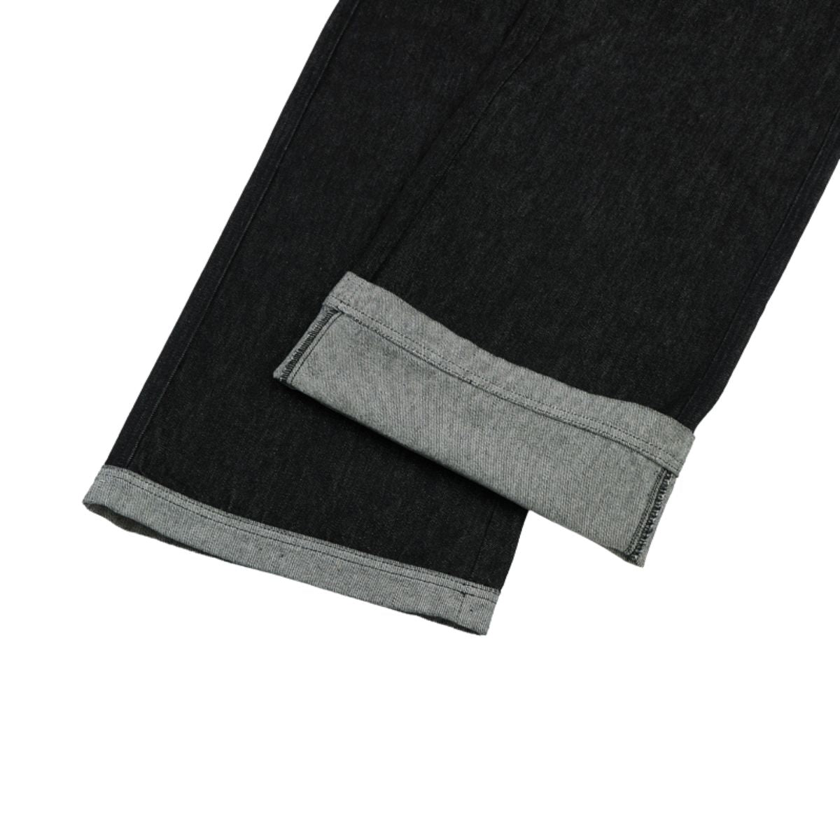 Washed Color‑Block Patchwork Jeans