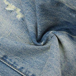 Vintage Whiskered Ripped Straight‑Leg Casual Jeans