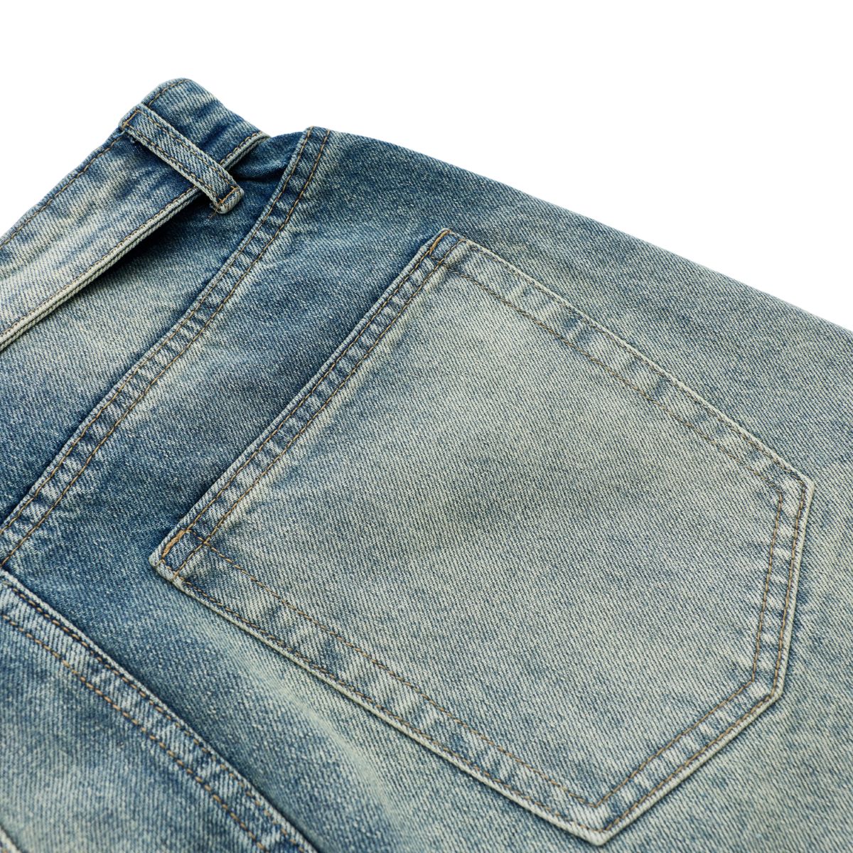 Fold Waist Wide Leg Jeans