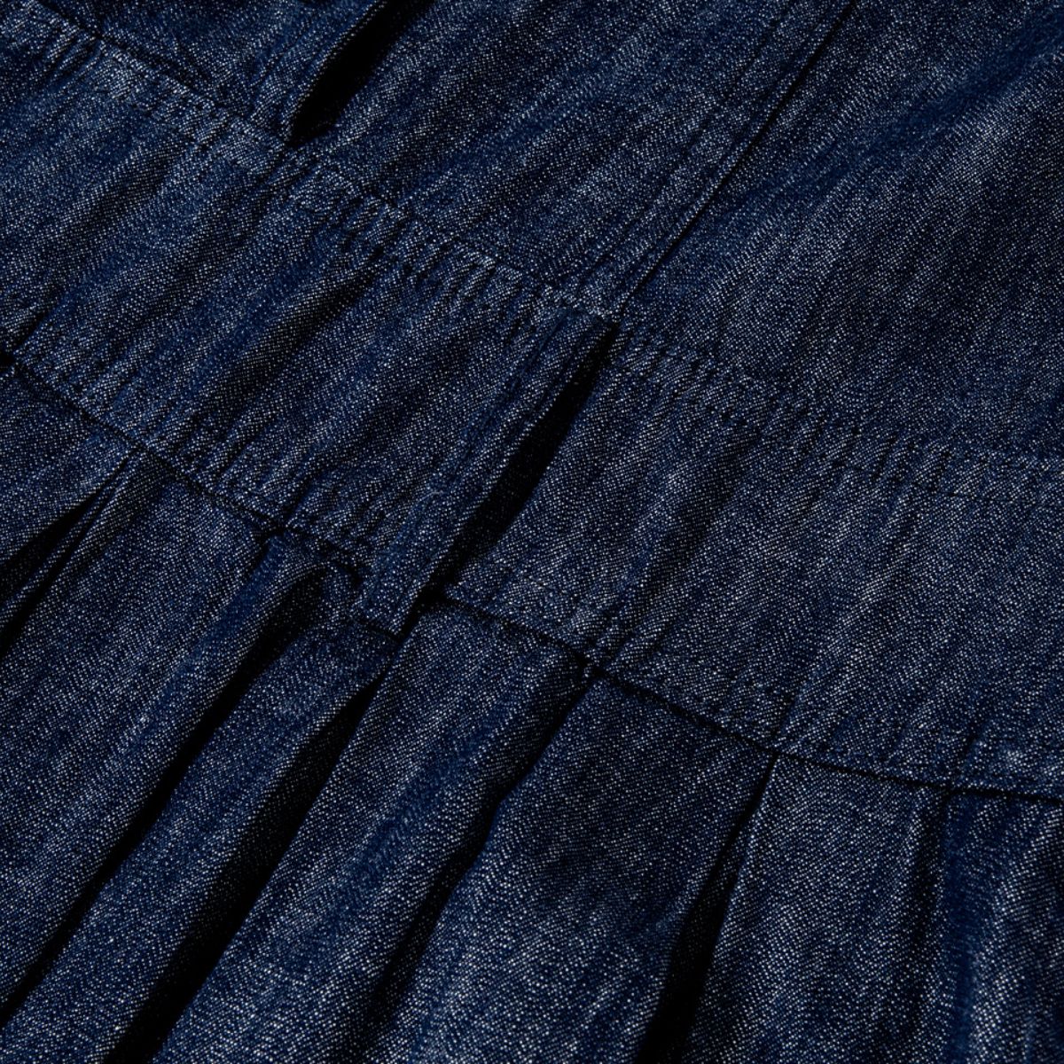 Denim Sleeveless Button-Front Pleated Dress