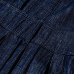 Denim Sleeveless Button-Front Pleated Dress