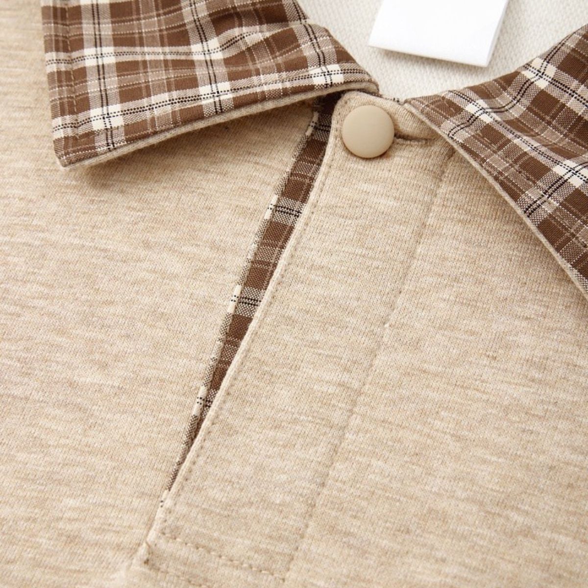 Quiet Luxury Old Money Color‑Contrast Plaid Half‑Zip Polo Sweatshirt
