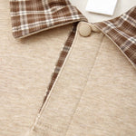 Quiet Luxury Old Money Color‑Contrast Plaid Half‑Zip Polo Sweatshirt