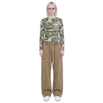 Star Camo Cropped Slim Fit Long Sleeve Layering Base Top