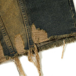 Raw Hem Distressed Denim Cropped Vest