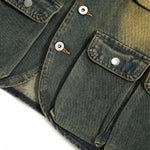 Relaxed Washed Denim Tactical Vest