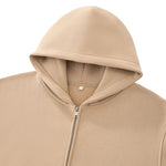 Old‑Money Boxy Fleece‑Lined Zip‑Up Hoodie
