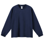 Solid Loose Fit Side Split Hem Long Sleeve T-Shirt
