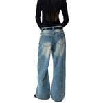 Light Washed Vintage Wide Leg Denim Jeans
