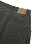 Paint‑Splatter Spliced Dark‑Green Loose Casual Pants