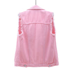 Women's Relaxed Fit Ripped Denim Vest