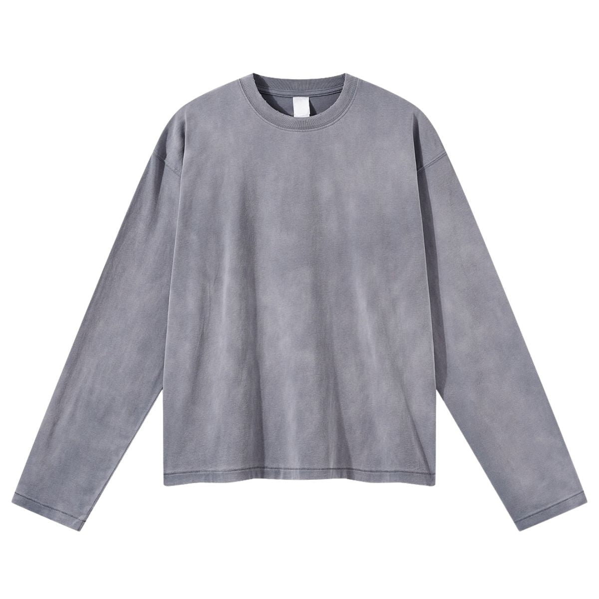 Whisker Wash Frayed Soft Brushed Vintage Long Sleeve Tee