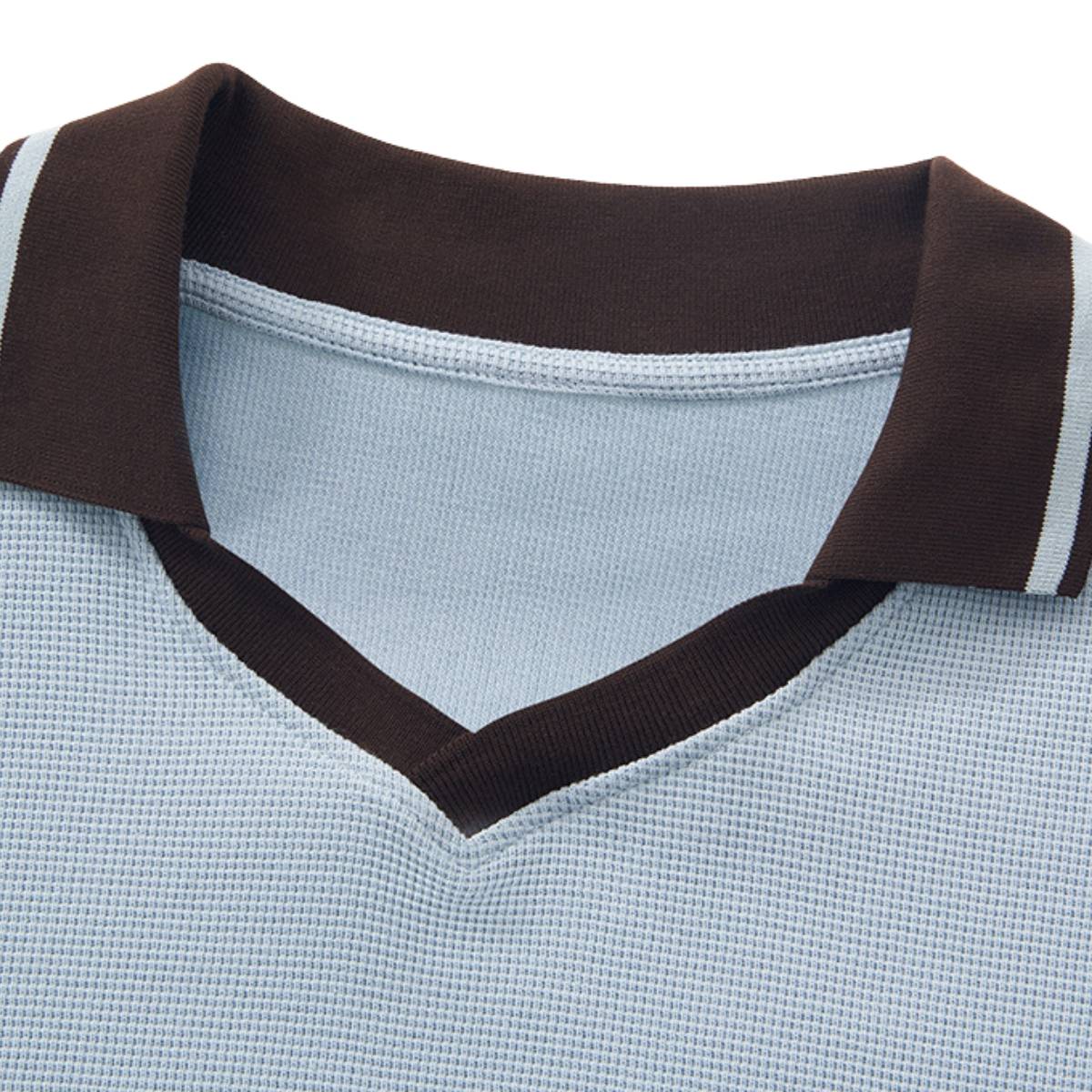 Vintage Waffle Colorblock Boxy Fit Heavyweight Polo T-Shirt