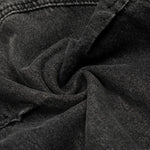 Men's Distressed Washed Denim Cargo Pants Wide Leg Unique Structured