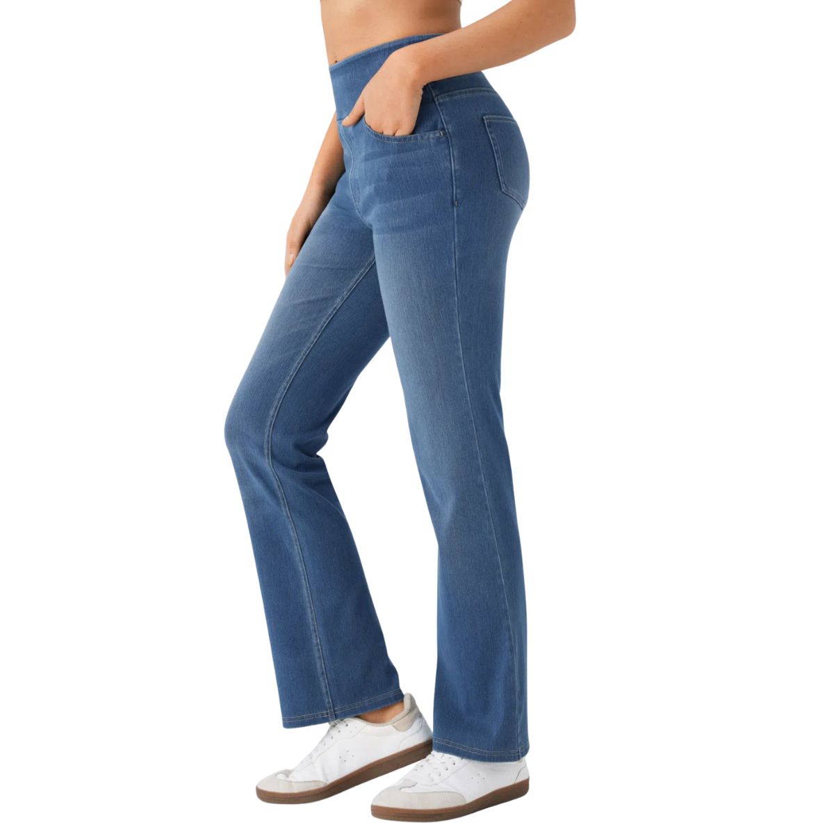 Vintage Washed High Waist Straight Leg Jeans