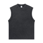 Back Seam Distressed Sleeveless T Shirt 8oz-INNBLAC Fashion Apparel