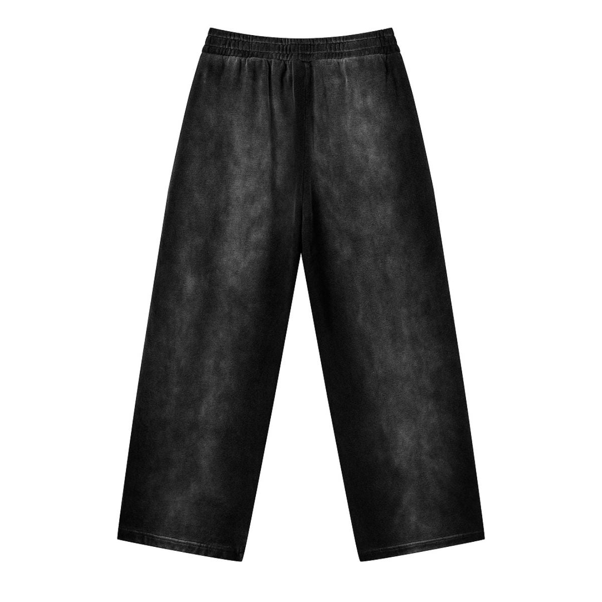 Monkey Wash Ripped Distressed Curved Wide Leg Cotton Sweatpants