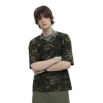 Camiseta destructiva de peso pesado con borde crudo de 10 oz