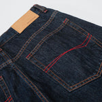 Patchwork Curved Wide-Leg Raw Denim Premium Jeans