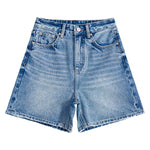 Relaxed Fit Whisker Denim Shorts