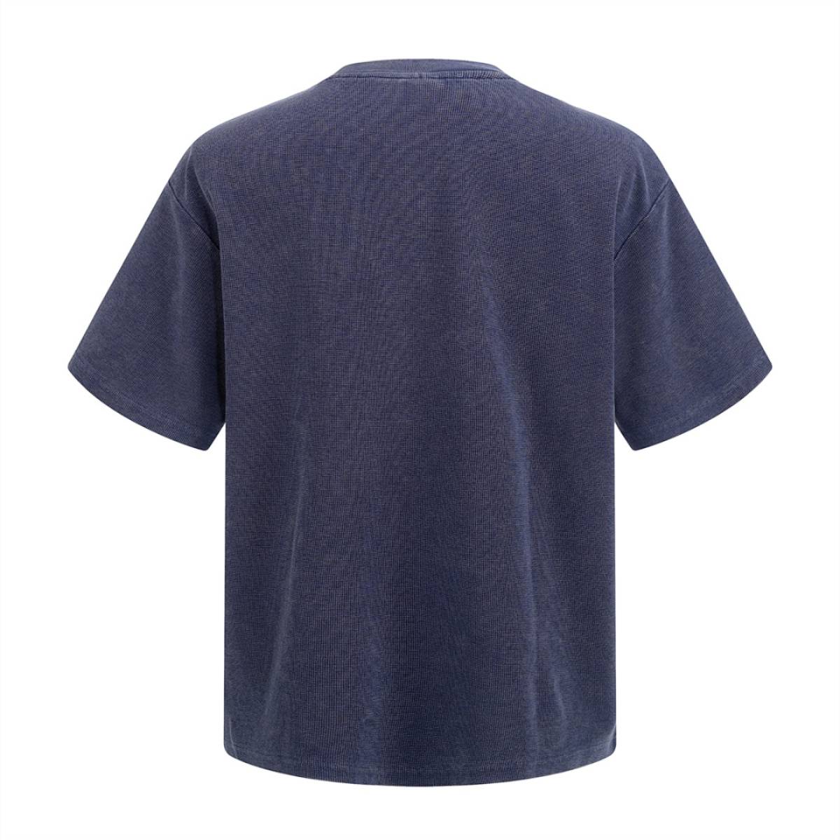 Casual Waffle Fabric Button Neck T-Shirt
