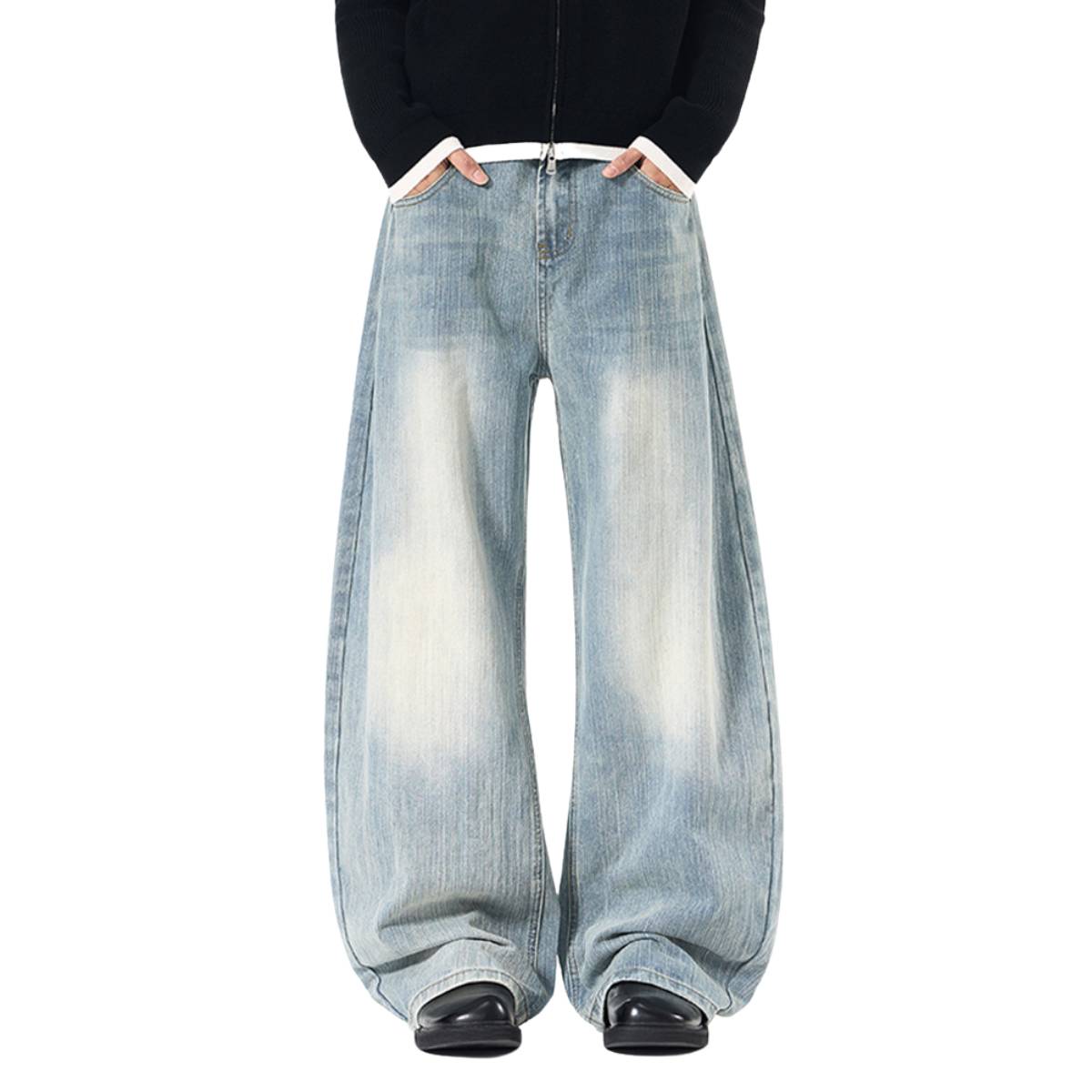 Vintage Fade Sculptural Barrel Leg Denim Jeans
