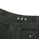 Relaxed Bootcut Pants With Reverse‑Pocket Washed‑Out Fade