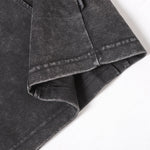 Vintage Washed Short Sleeve Textured Panel Design Tee