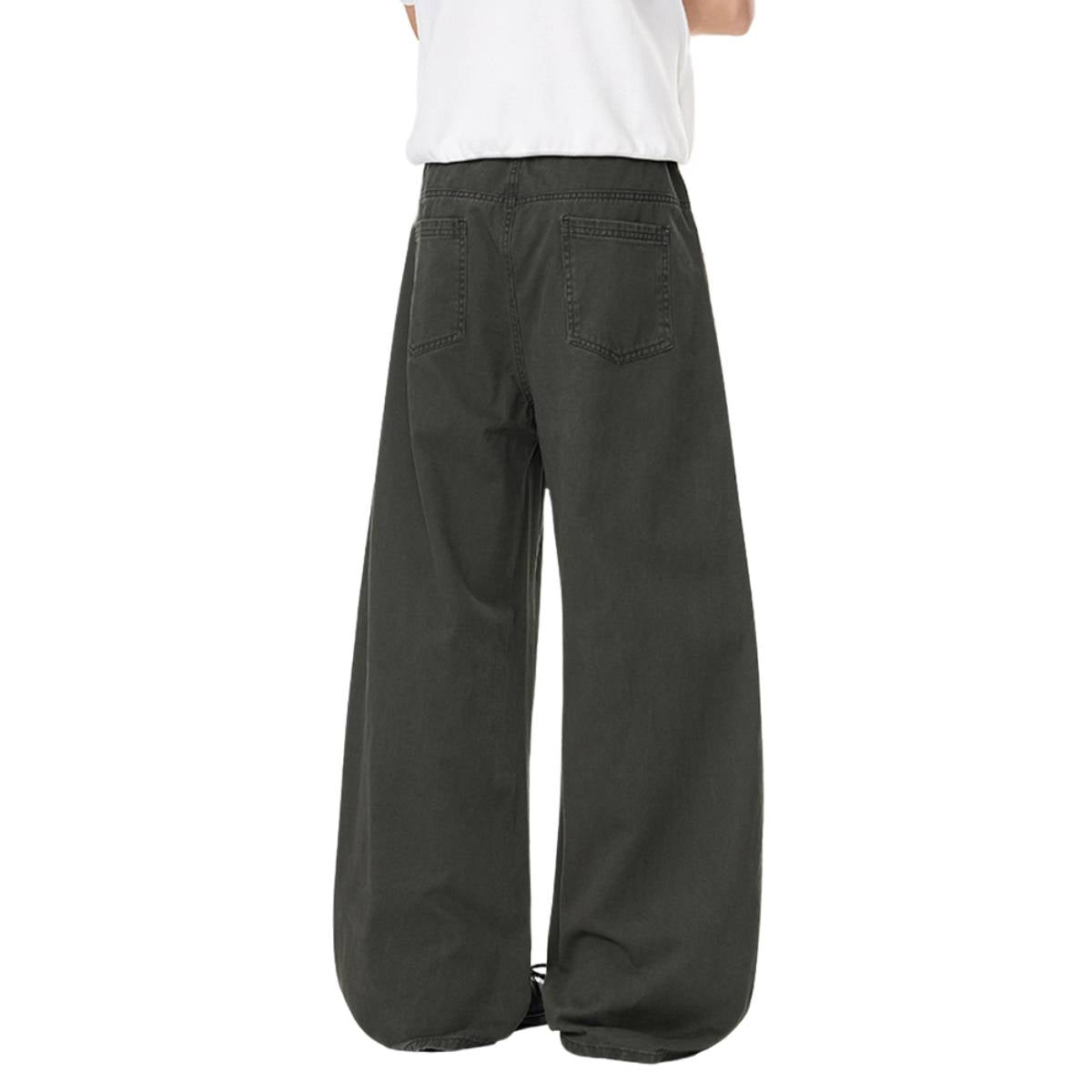 Vintage Washed Curved-Leg Trousers