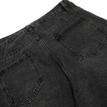 Men's Distressed Washed Denim Cargo Pants Wide Leg Unique Structured
